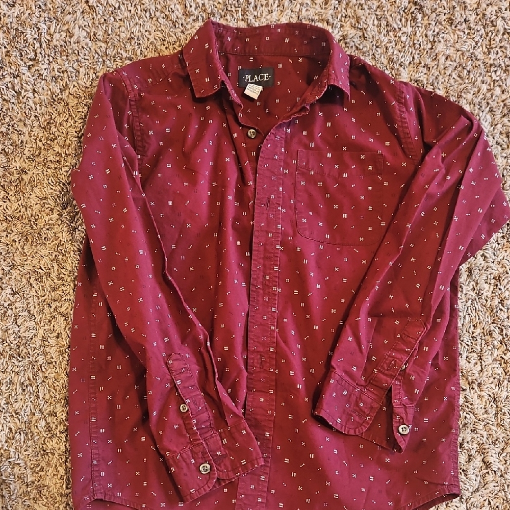 PLACE Men's Maroon Casual Shirt